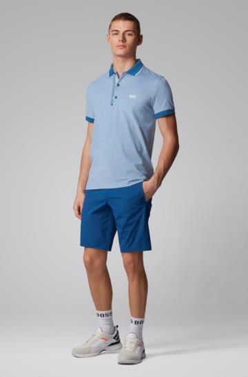 Koszulki Polo BOSS Slim Fit Niebieskie Męskie (Pl26281)